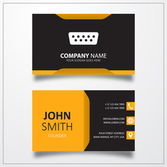 Poster - VGA connector cable icon. Business card vector template.
