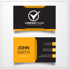 Poster - Check, true, right sign icon. Business card vector template.