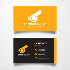 Poster - Whistle icon. Business card vector template.