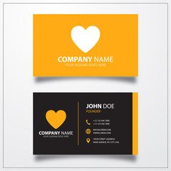 Canvas Print - Heart sign icon. Business card vector template.