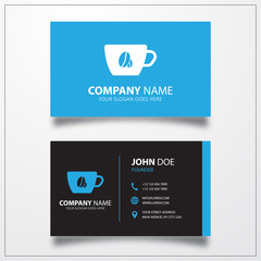 Aufkleber - Coffee cup icon. Business card vector template.