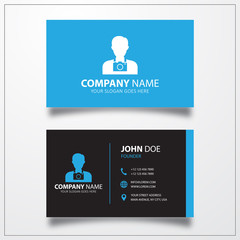 Poster - Photographer icon. Business card vector template.