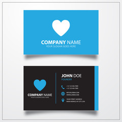 Canvas Print - Heart sign icon. Business card vector template.