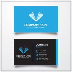 Aufkleber - Open book sign icon. Business card vector template.