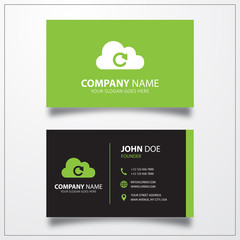 Poster - Cloud sync refresh icon. Business card vector template.