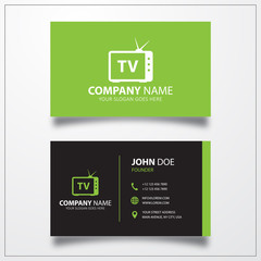Poster - TV television sign icon. Business card vector template.
