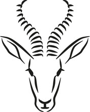 Springbok Head Caligraphy Style