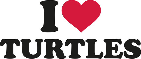 Sticker - I love turtles