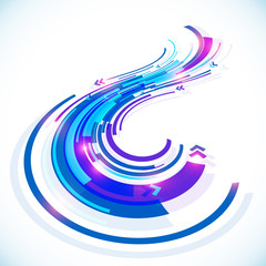 Wall Mural - Blue abstract futuristic curve vector background