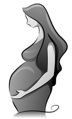 Poster - Pregnant Woman Outline