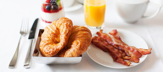 Wall Mural - panorama of delicious breakfast