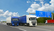 Güterverkehr mit LKW auf der Autobahn // shipping truck