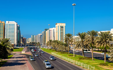 Canvas Print - Sultan Bin Zayed The First street in Abu Dhabi