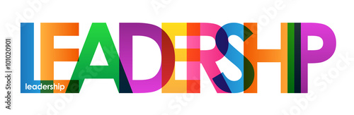 Fotografía "LEADERSHIP" overlapping vector letters icon