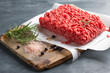Minced meat on butcher pape