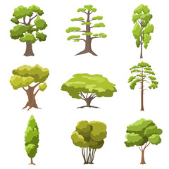 Wall Mural - Vector stylized trees