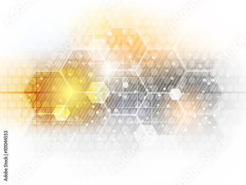 Abstract vector future business technology background with hexagon pattern. © ftotti1984