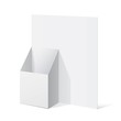 White Cardboard holder for brochures and flyers.