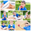 © Agatalina - Photo collage of boy on picnic