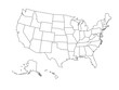 Blank outline map of USA