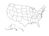 Fototapeta Mapy - Blank outline map of USA