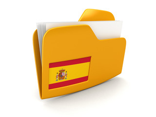 Poster - folder and lists with Spanish Flag. Image with clipping path