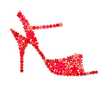 Floral Mosaic Red Tango Shoe