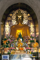 Wall Mural - Sitting golden Buddha on Wat Chet Yot in Chaing Mai,Thailand.