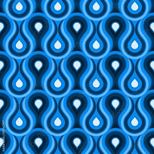 70s Paisley Ornament Mandala Wave Pattern Paper Tile Seamless