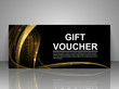 Gift voucher template. Abstract futuristic wave background