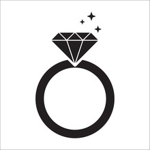 Diamond Ring Black Icon