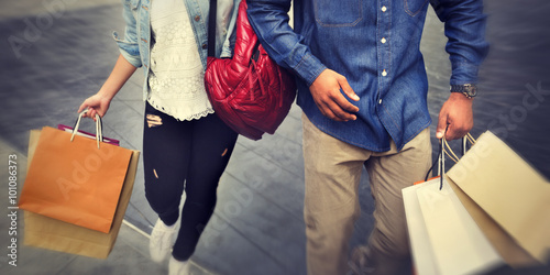 Fotografía Shopping Couple Capitalism Enjoying Romance Spending Concept
