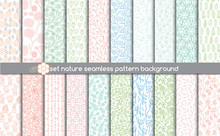 Set Nature Seamless Patterns.pattern Swatches Included For Illustrator User, Pattern Swatches Included In File, For Your Convenient Use.
