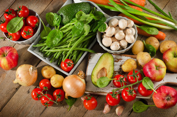 Wall Mural - Healthy organic vegetables and fruits.