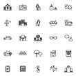 © nalinratphi - Retirement community line icons on white background