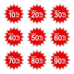 Wall Mural - 10 to 90% off labels set