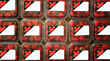 Strawberries in containers with labels