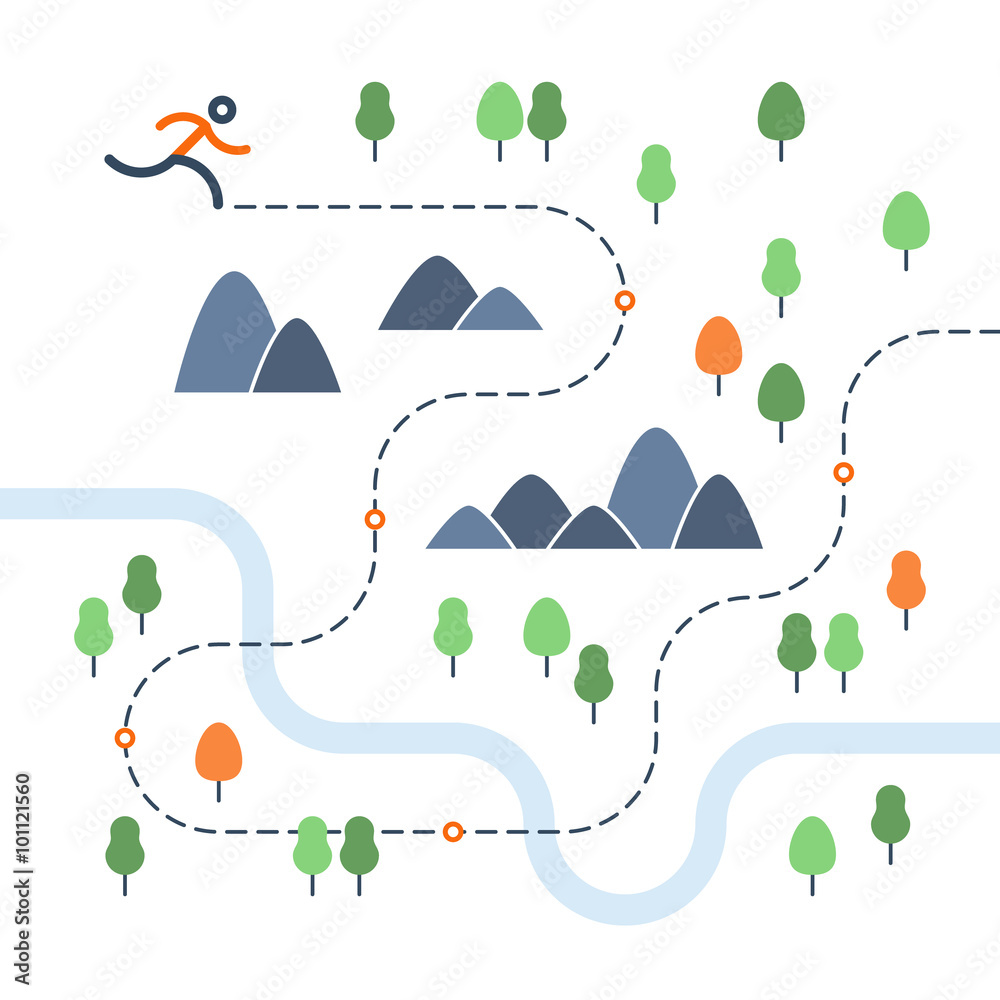 Outdoor running map Stock Vector | Adobe Stock