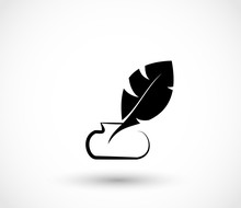 Ink With A Feather Icon Vector
