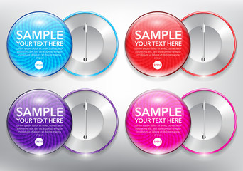 Wall Mural - Abstract vector badges set. Colorful and glossy on the white panel. Vector illustration. Eps10.