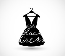 Little Black Dress On A Hanger Icon Vector