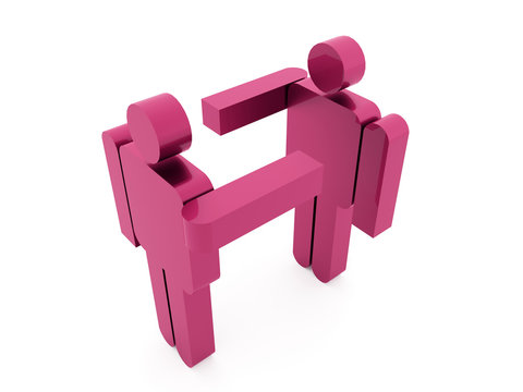 Abstract man figure rendered on white background
