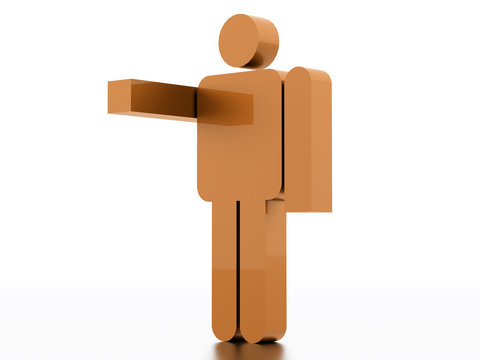 Abstract man figure rendered on white background