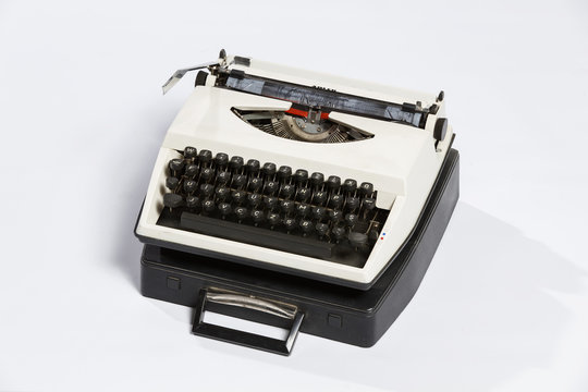 Old typewriter, blank sheet in a typewriter.