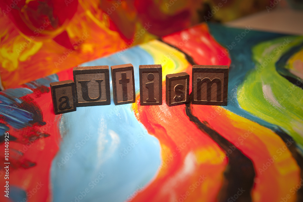 Autism blocks on canvas vertical Stock Photo | Adobe Stock