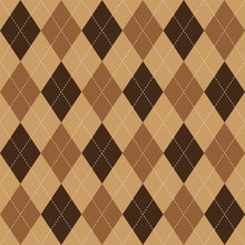 Argyle Pattern Brown Rhombus Seamless Texture, Illustration 