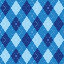 Argyle Pattern Blue Rhombus Seamless Texture, Illustration