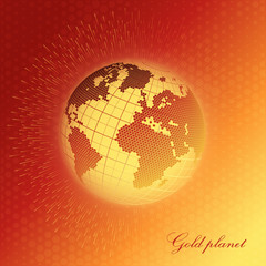 Wall Mural - Abstract background with the image of the Earth
Illustration golden background can be used for decoration of banners, posters and websites.
