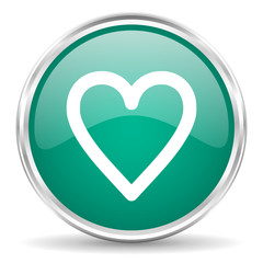 Poster - heart blue glossy circle web icon