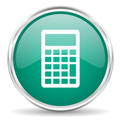 Poster - calculator blue glossy circle web icon